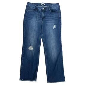 Ella Moss High Waist Crop Flare Raw Hem Medium Wash Stretch Jeans Size 30 / 10